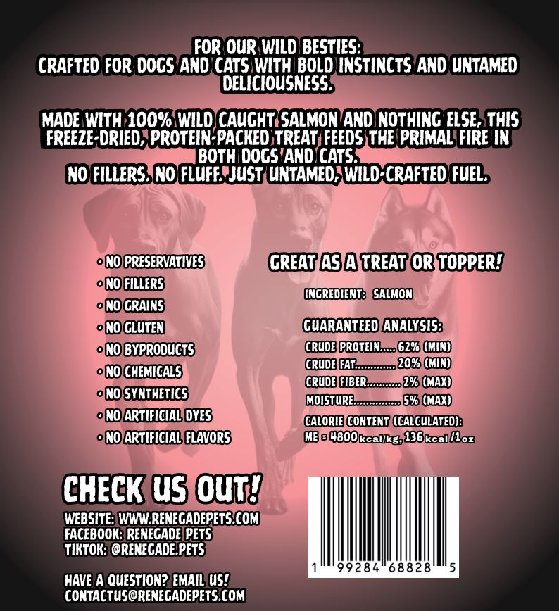 RENEGADE Fierce Freeze-Dried Salmon (4oz)